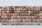 CRB5630 15.5 inches 4*6mm - 5*7mm faceted rondelle pink opal beads