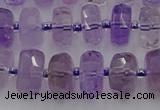 CRB565 15.5 inches 6*10mm faceted rondelle amethyst beads