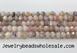 CRB5653 15.5 inches 5*8mm-6*10mm faceted rondelle pink opal beads wholesale