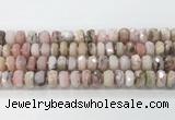 CRB5659 15.5 inches 7*11mm-9*13mm faceted rondelle pink opal beads wholesale