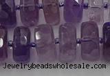 CRB568 15.5 inches 8*16mm faceted rondelle amethyst beads