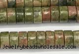 CRB5682 15 inches 4*6mm heishi unakite beads wholesale