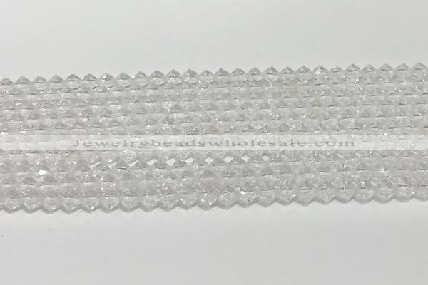 CRB5687 15 inches 4*4mm white crystal beads wholesale