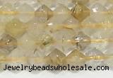 CRB5689 15 inches 4*4mm gold rutilated beads wholesale