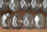 CRB5703 15 inches 5*8mm faceted rondelle AB-color grey agate beads