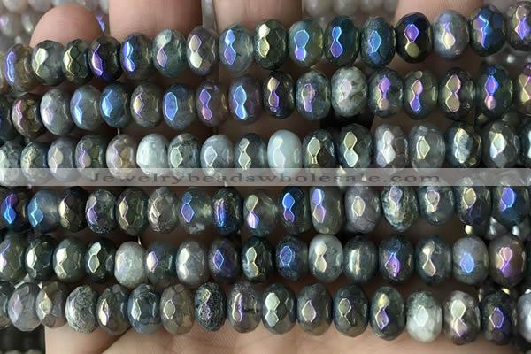 CRB5707 15 inches 5*8mm faceted rondelle AB-color labradorite beads