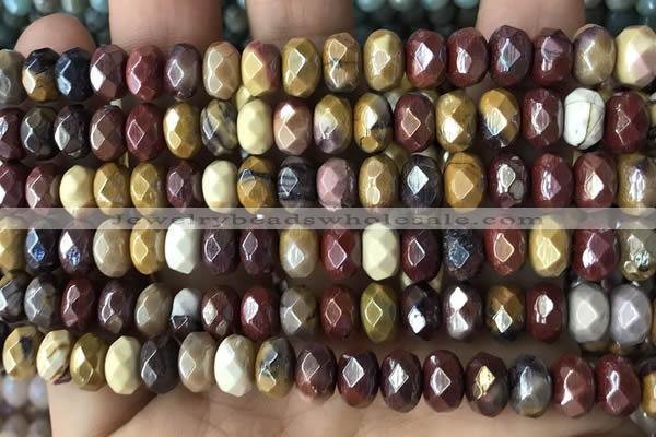 CRB5710 15 inches 5*8mm faceted rondelle AB-color mookaite beads