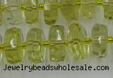 CRB573 15.5 inches 6*10mm faceted rondelle lemon quartz beads