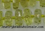 CRB575 15.5 inches 8*14mm faceted rondelle lemon quartz beads