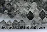 CRB5764 15 inches 2*3mm faceted black rutilated quartz beads