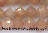 CRB5775 15 inches 5*5mm faceted sunstone beads