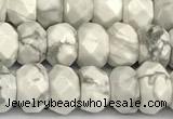 CRB5790 15 inches 4*6mm, 5*8mm faceted rondelle white howlite beads