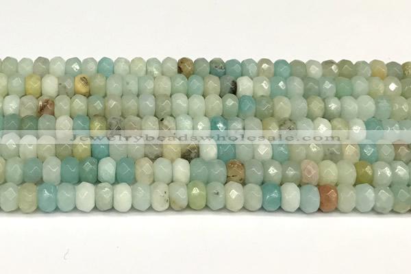 CRB5792 15 inches 4*6mm, 5*8mm, 6*10mm faceted rondelle amazonite beads