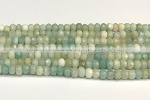 CRB5793 15 inches 4*6mm, 5*8mm faceted rondelle amazonite beads