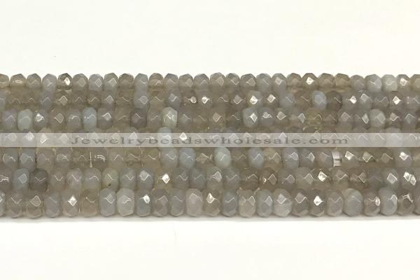 CRB5794 15 inches 4*6mm, 5*8mm faceted rondelle grey agate beads