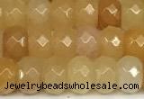 CRB5800 15 inches 4*6mm, 5*8mm, 6*10mm faceted rondelle Yellow aventurine jade beads