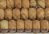 CRB5803 15 inches 4*6mm, 5*8mm faceted rondelle wooden jasper beads