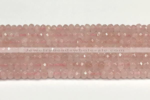 CRB5806 15 inches 4*6mm, 5*8mm, 6*10mm faceted rondelle rose quartz beads