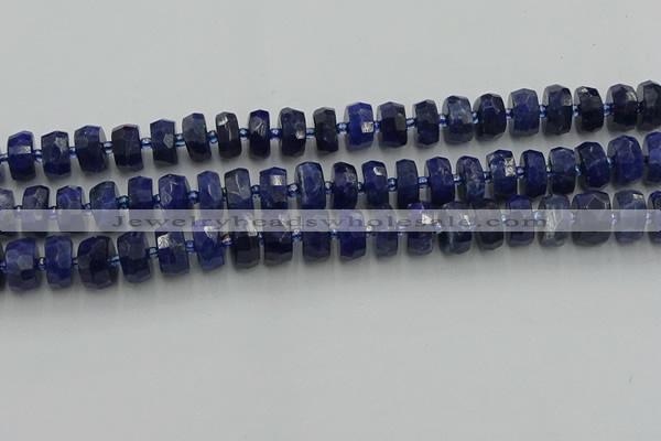 CRB582 15.5 inches 7*12mm faceted rondelle sodalite beads