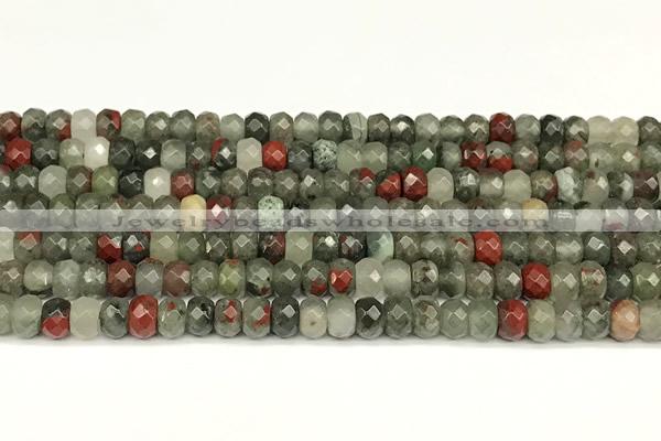 CRB5821 15 inches 4*6mm, 5*8mm, 6*10mm faceted rondelle blood jasper beads