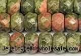 CRB5827 15 inches 4*6mm, 5*8mm faceted rondelle unakite beads