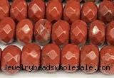 CRB5830 15 inches 4*6mm, 5*8mm faceted rondelle red jasper beads