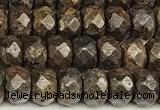 CRB5832 15 inches 4*6mm, 5*8mm, 6*10mm faceted rondelle bronzite beads