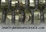 CRB599 15.5 inches 8*14mm faceted rondelle pyrite beads