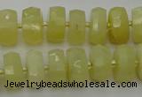 CRB605 15.5 inches 6*10mm faceted rondelle yellow opal beads