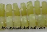 CRB608 15.5 inches 8*16mm faceted rondelle yellow opal beads