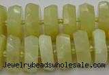 CRB609 15.5 inches 8*18mm faceted rondelle yellow opal beads