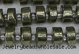 CRB625 15.5 inches 6*10mm tyre pyrite gemstone beads