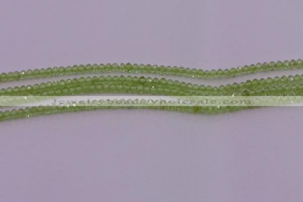 CRB703 15.5 inches 2*3mm faceted rondelle peridot gemstone beads