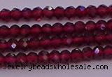 CRB704 15.5 inches 2*3mm faceted rondelle red garnet beads