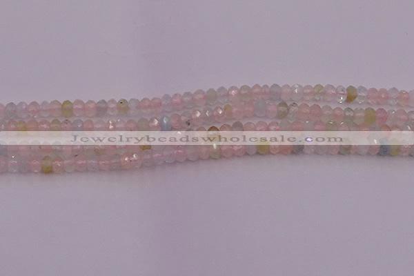 CRB716 15.5 inches 2.5*4mm faceted rondelle morganite beads