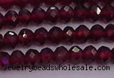 CRB718 15.5 inches 3*4mm faceted rondelle red garnet beads