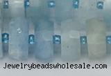 CRB805 15.5 inches 8*16mm faceted rondelle aquamarine beads