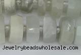 CRB812 15.5 inches 8*14mm faceted rondelle grey moonstone beads