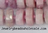 CRB830 15.5 inches 8*18mm faceted rondelle kunzite beads