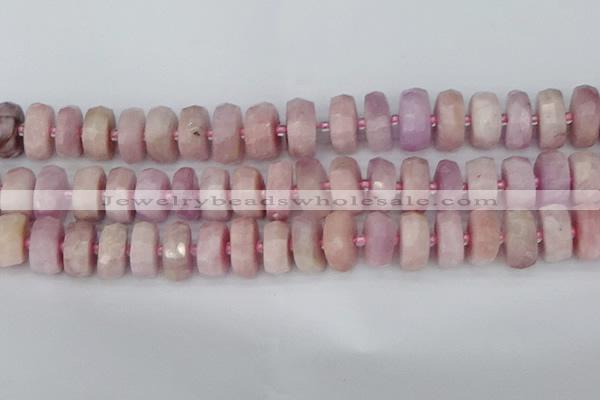 CRB830 15.5 inches 8*18mm faceted rondelle kunzite beads