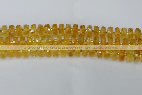 CRB845 15.5 inches 8*16mm faceted rondelle citrine beads