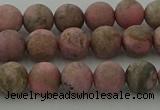 CRC1002 15.5 inches 8mm round matte rhodochrosite gemstone beads