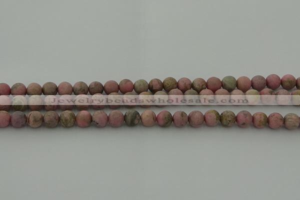 CRC1002 15.5 inches 8mm round matte rhodochrosite gemstone beads