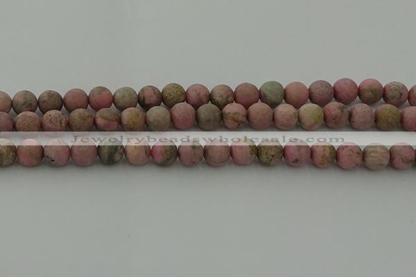 CRC1003 15.5 inches 10mm round matte rhodochrosite gemstone beads