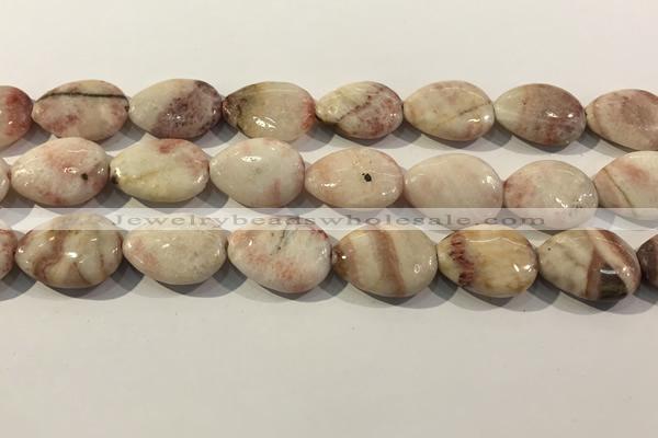 CRC1086 15.5 inches 18*25mm flat teardrop rhodochrosite beads