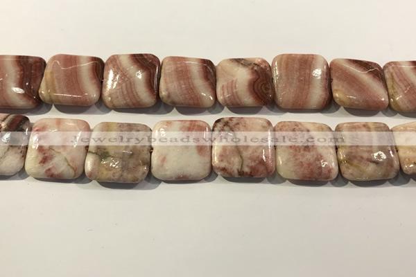 CRC1095 15.5 inches 25*25mm square rhodochrosite beads wholesale