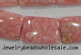 CRC110 15.5 inches 18*25mm rectangle natural argentina rhodochrosite beads