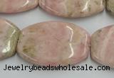 CRC157 15.5 inches 25*35mm flat drum Argentina rhodochrosite beads