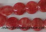 CRC24 15.5 inches 16mm flat round dyed rhodochrosite gemstone beads