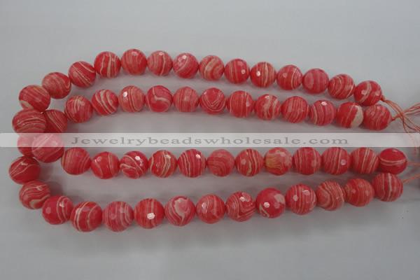 CRC405 15.5 inches 14mm faceted round synthetic rhodochrosite beads